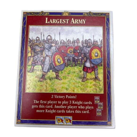 Catan Two 2 Special Cards Longest Road Largest Army Game Replacement Parts - Picture 2 of 4